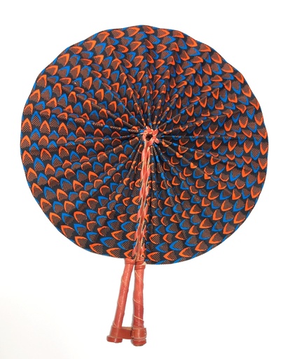 [P0006845] éventail orange-bleu