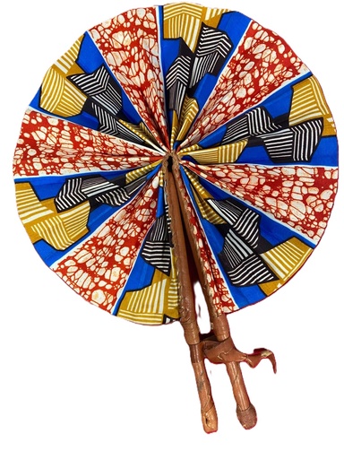 [F2509-5] Fan 2.05 in beige, blue, black and red